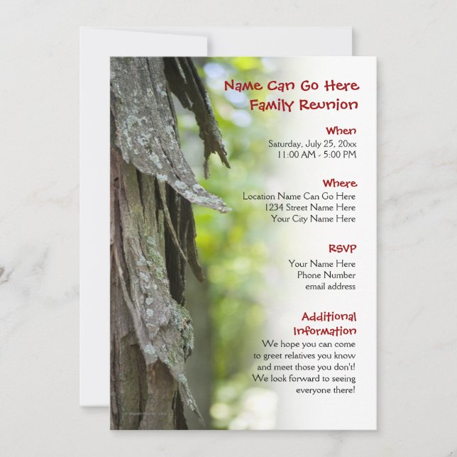 Forest Family Reunion Invitation (Front)