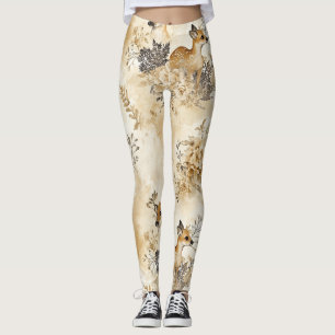 Forest Fawn Animal Pattern Leggings
