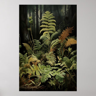 Forest Fern Ptrintable, Woodland Moody Wall Print