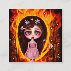 Forest Fire Doll Square Business Card