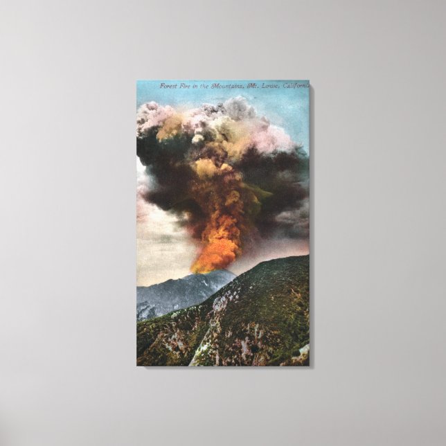 Forest Fire view in Mountains Canvas Print (Front)