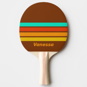 Forest Floor Fog Across Striping with Name Ping Pong Paddle