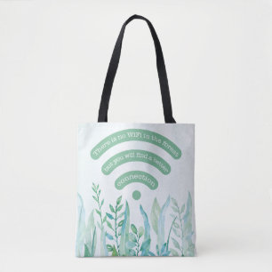 Forest floor - tropical leaves plus quote tote bag