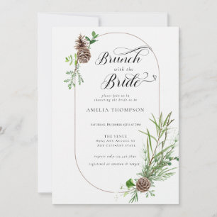 Forest Floral Bridal Shower Brunch Invitation