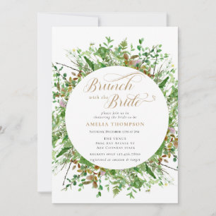 Forest Floral Bridal Shower Brunch Invitation