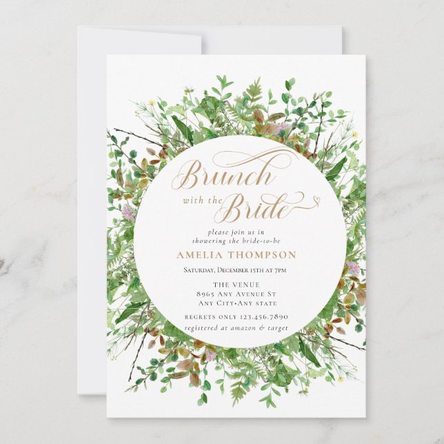 Forest Floral | Bridal Shower Brunch Invitation (Front)