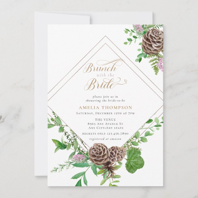 Forest Floral | Bridal Shower Brunch Invitation (Front)