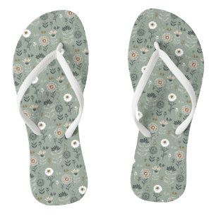 Forest Floral Sage Green Jandals