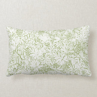 Forest Floral Two Tone Green White © Sandy Long Lumbar Cushion