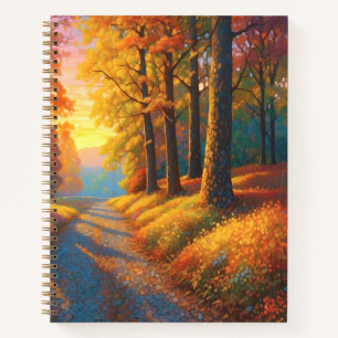 Forest Flowers and Fall Colourful Art Notebook