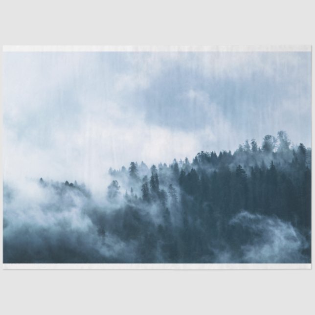 Forest Fog Background Decoupage Tissue Paper (Front)