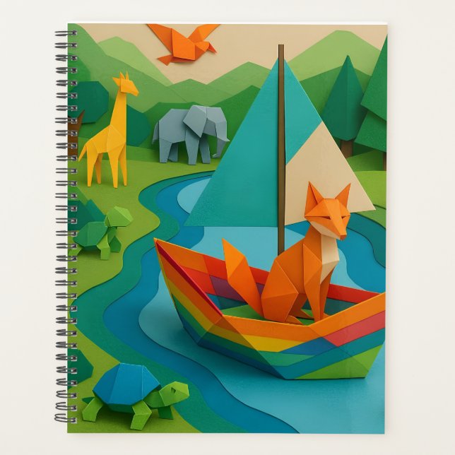 Forest Folded Animals – Colourful Origami Wildlife Planner (Front)