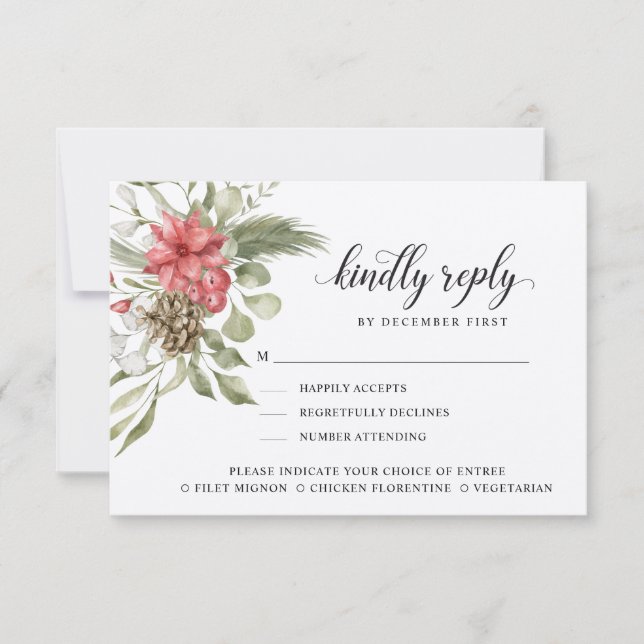 Forest Foliage | Kindly Reply | Meal Options RSVP  (Front)