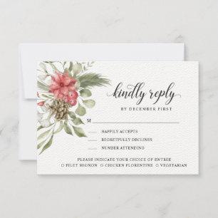 Forest Foliage   Kindly Reply   Meal Options RSVP  Card