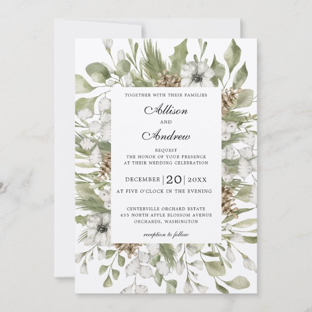 Forest Foliage Wedding Invitation (Front)