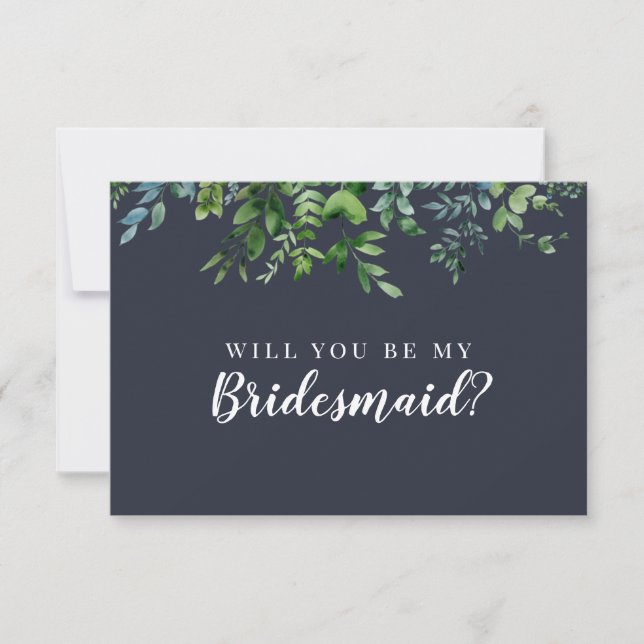 Forest Foliage Will You Be My Bridesmaid Proposal Invitation (Front)