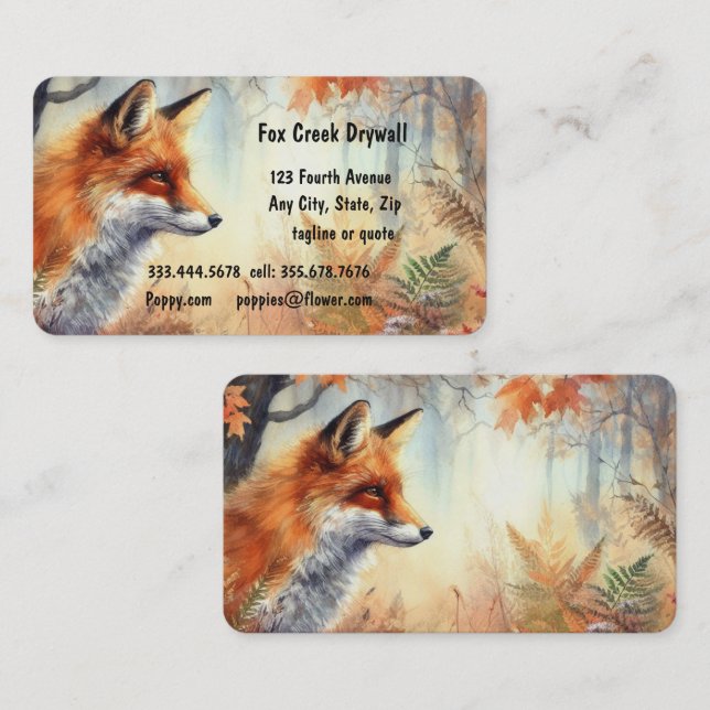 Forest Fox Creek Drywall Custom Business Card (Front/Back)