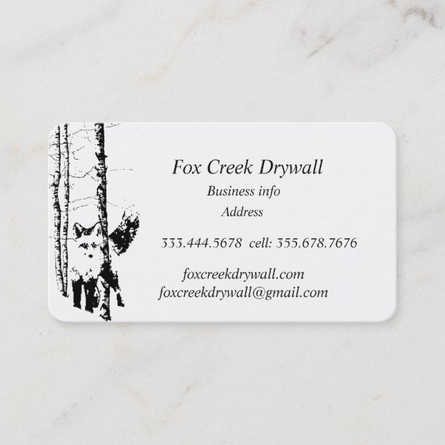 Forest Fox Creek Drywall Custom Business Card (Front)