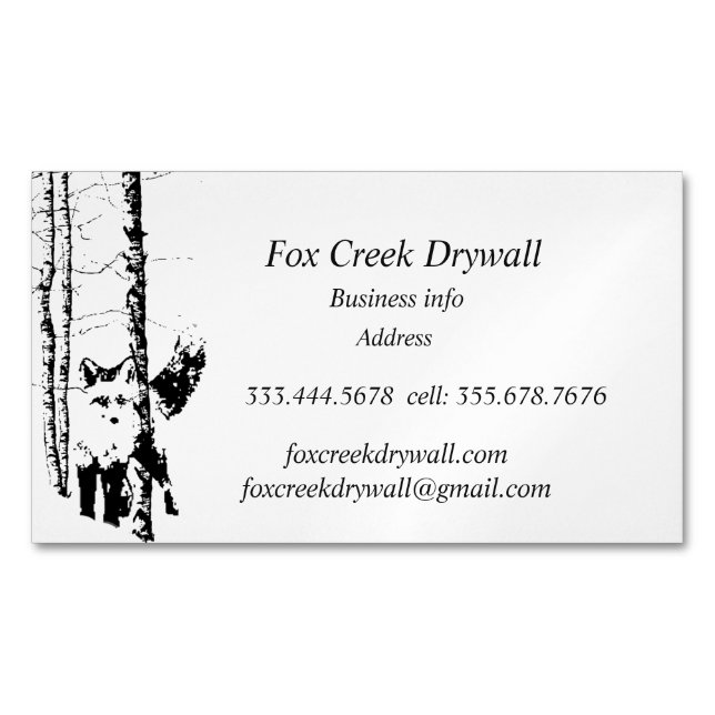 Forest Fox Creek Drywall Custom  Magnetic Business Card (Front)