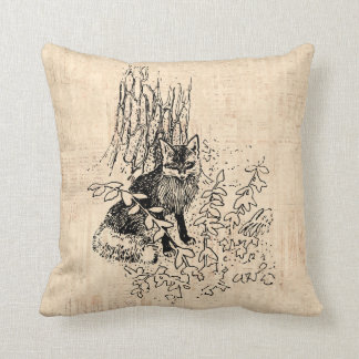 Forest Fox Illustrated Art Classic Style Cushion