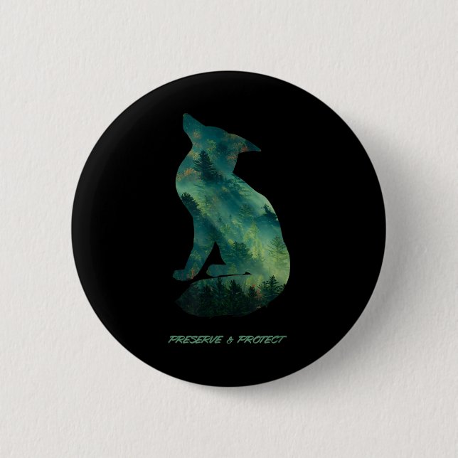 Forest Fox Nature Conservation Environmental Prote 6 Cm Round Badge (Front)