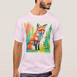 Forest Fox View Design T-Shirt