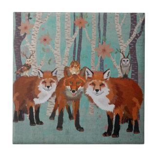 FOREST FOXES & ANTLER OWLS Tile