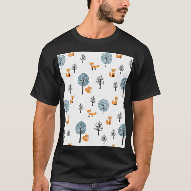 Forest Foxes: Vintage White Background T-Shirt (Front)