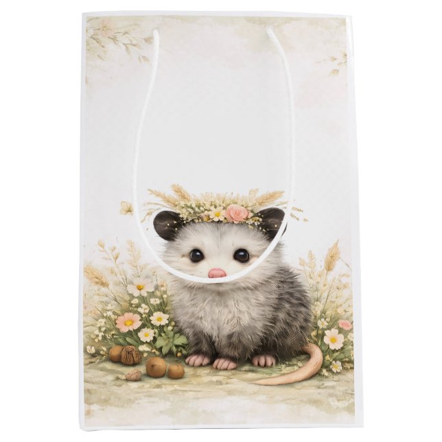 Forest friend woodland opossum  medium gift bag (Front)