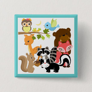 Forest Friends 15 Cm Square Badge
