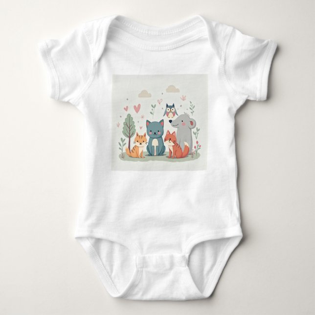 Forest Friends - Adorable Baby  Bodysuit (Front)