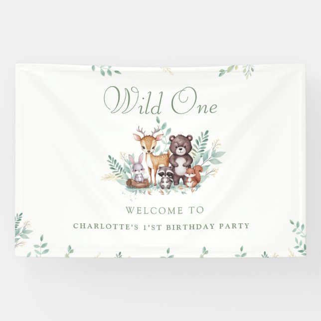 Forest Friends first birthday  Banner (Horizontal)