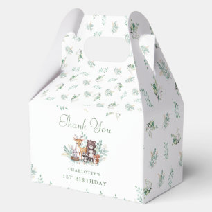 Forest Friends first birthday Favour Box