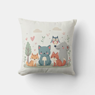 Forest Friends - Whimsical Animal Cushion
