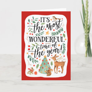 Forest Friends   White   Holiday Card