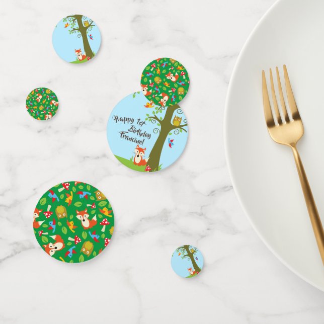 Forest Friends Woodland Cute 1st Birthday Party Confetti (Group)