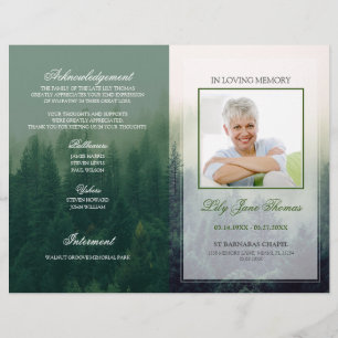 Forest Funeral Program Memorial Ceremony Program Flyer