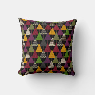 forest geo trees dark cushion