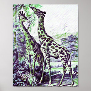 Forest Giraffe  Poster