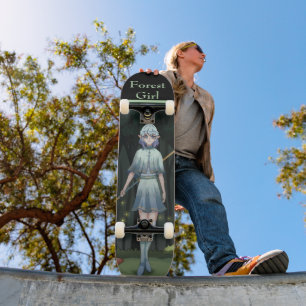 Forest Girl Anime, gameart Skateboard