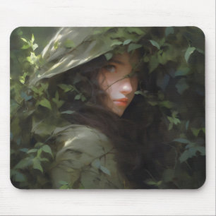 Forest Girl Anime Woman Mouse Pad