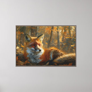 Forest Glow — Red Fox in Fall Light Canvas Print