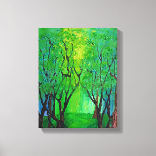 Forest Glow Stretched Canvas Print