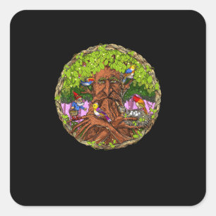 Forest Gnomes Cottagecore Goblincore Fairycore Square Sticker