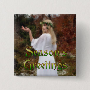 Forest Goddess - Season's Greetings 15 Cm Square Badge
