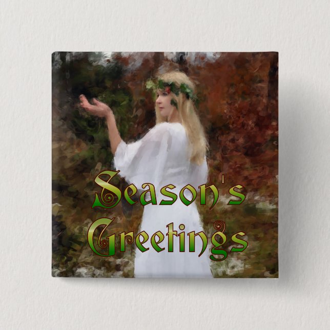 Forest Goddess - Season's Greetings 15 Cm Square Badge (Front)