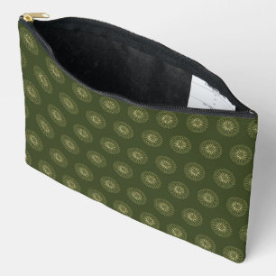 Forest Golden Zinnia Flower Medallions Accessory Pouch