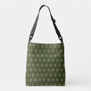 Forest Golden Zinnia Flower Medallions Crossbody Bag