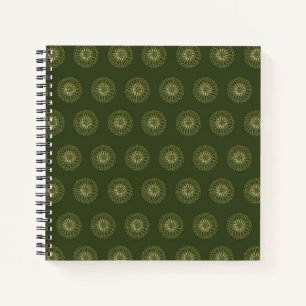 Forest   Golden Zinnia Flower Medallions Notebook