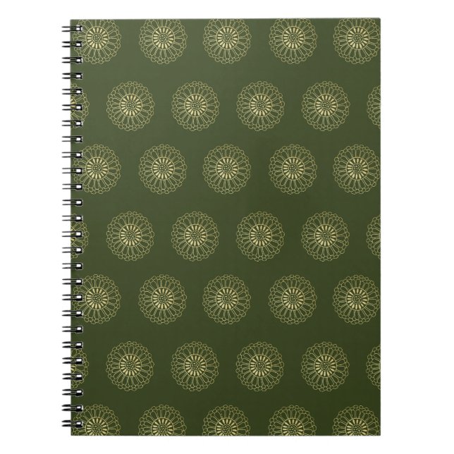 Forest | Golden Zinnia Flower Medallions Notebook (Front)